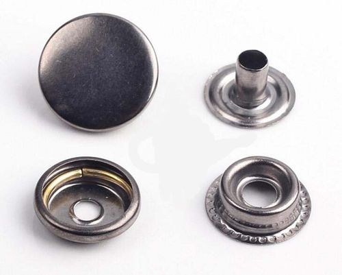 Fermoir bouton attache en fer 15 mm 40 sets métal noir charcoal boutons pression